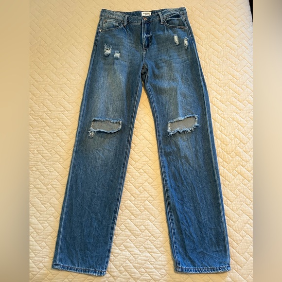 Insane Gene Denim - Insane Gene High Rise Straight Distressed Jeans